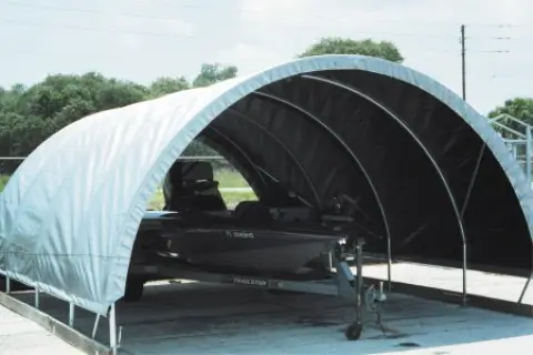 Event tent with fabric sidewalls